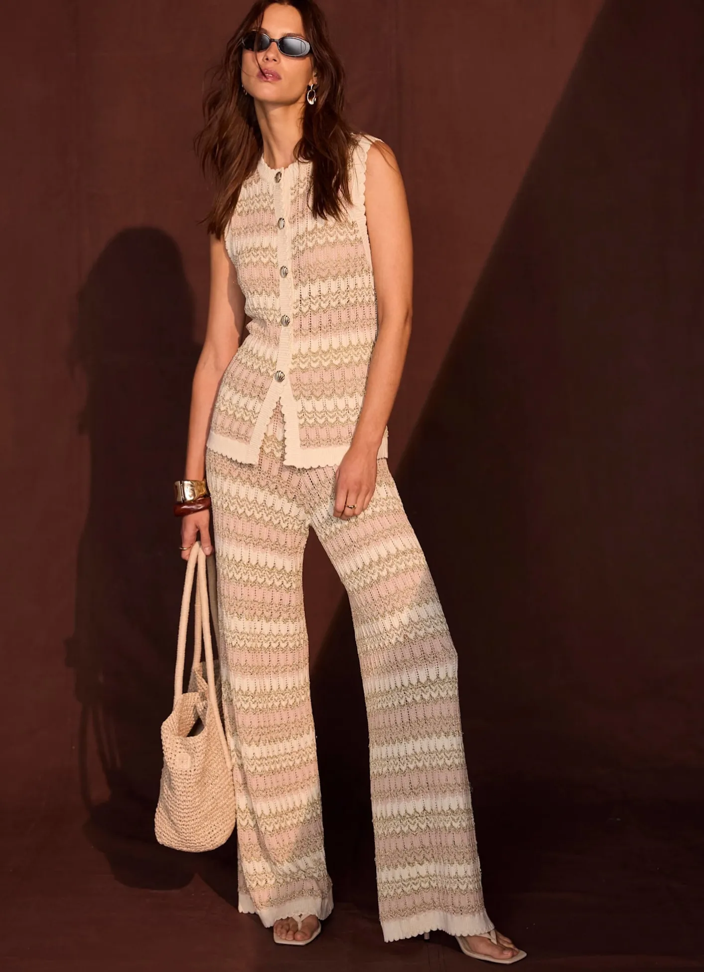 New Striped Crochet Trousers Crochet|Trousers
