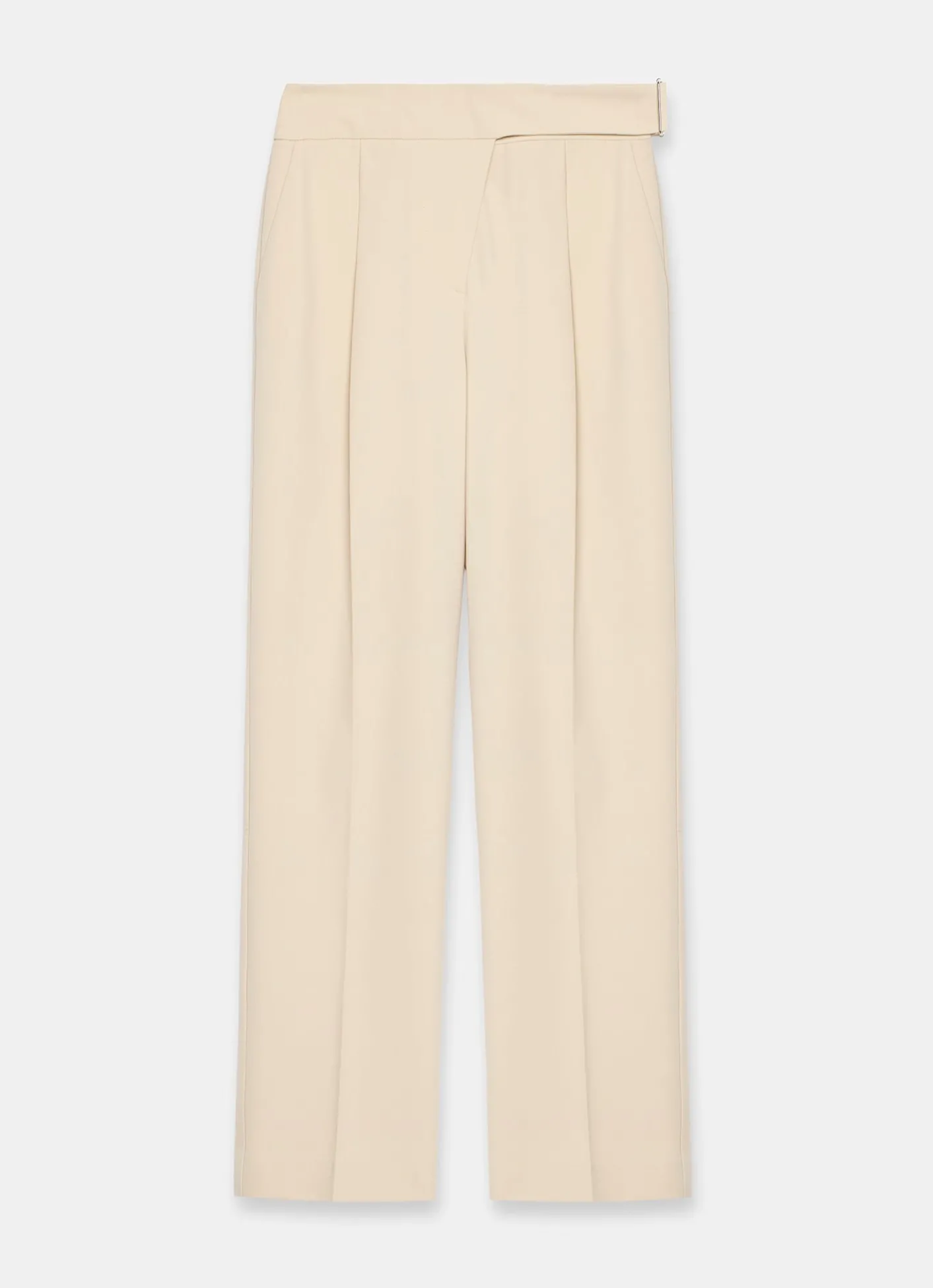 Neutral Tapered Buckle Detail Trousers Trousers