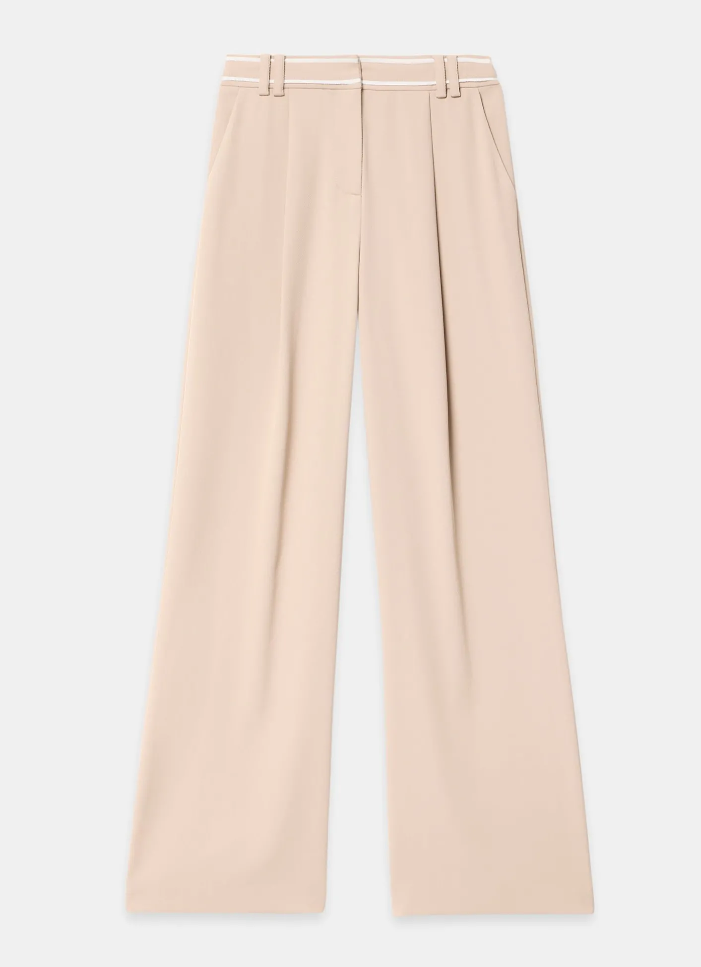 Hot Neutral Waist Detail Wide Trousers Wide Leg Trousers|Trousers