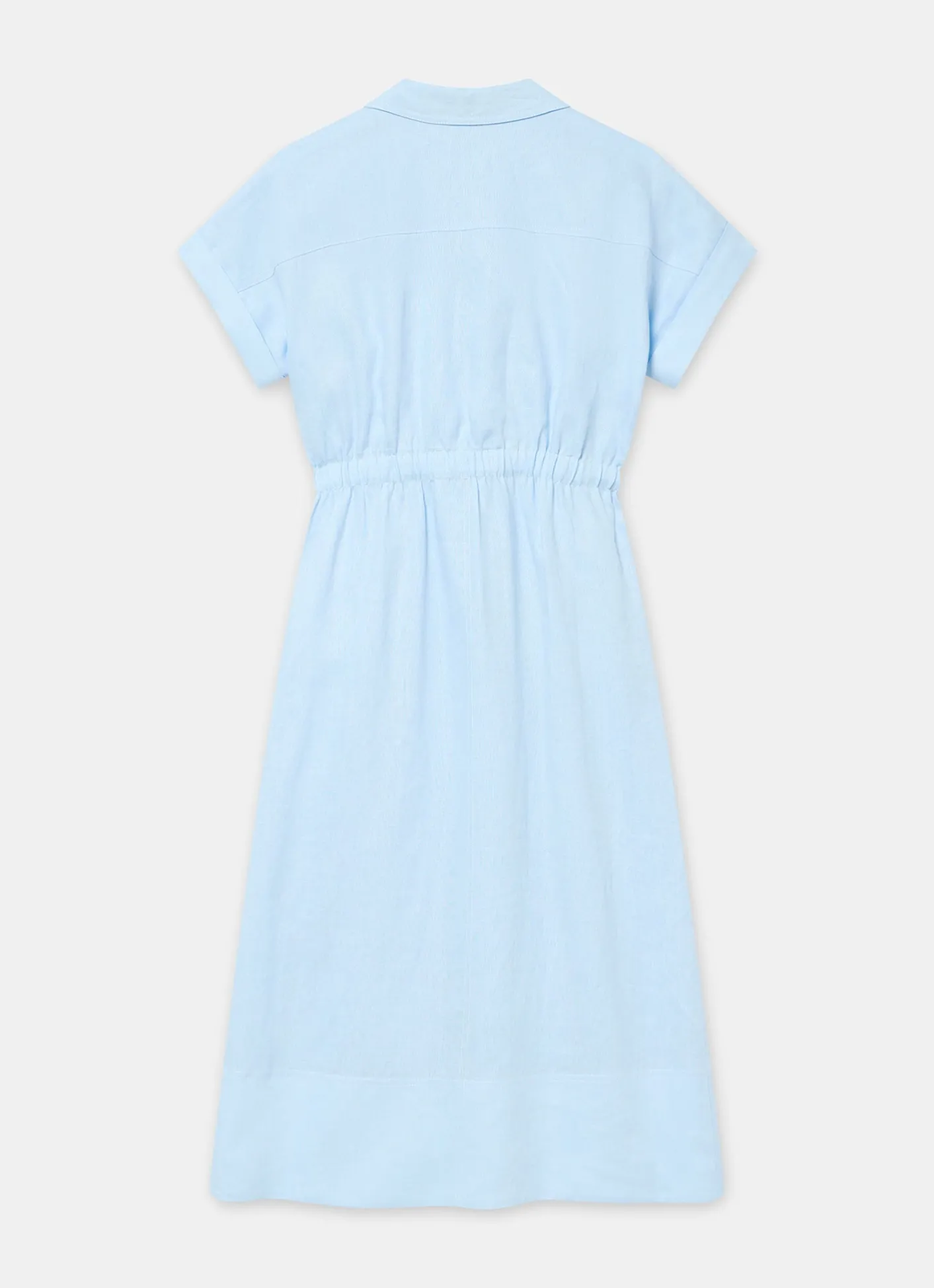 Outlet Pale Linen Midi Shirt Dress Summer Dresses|Linen Dresses