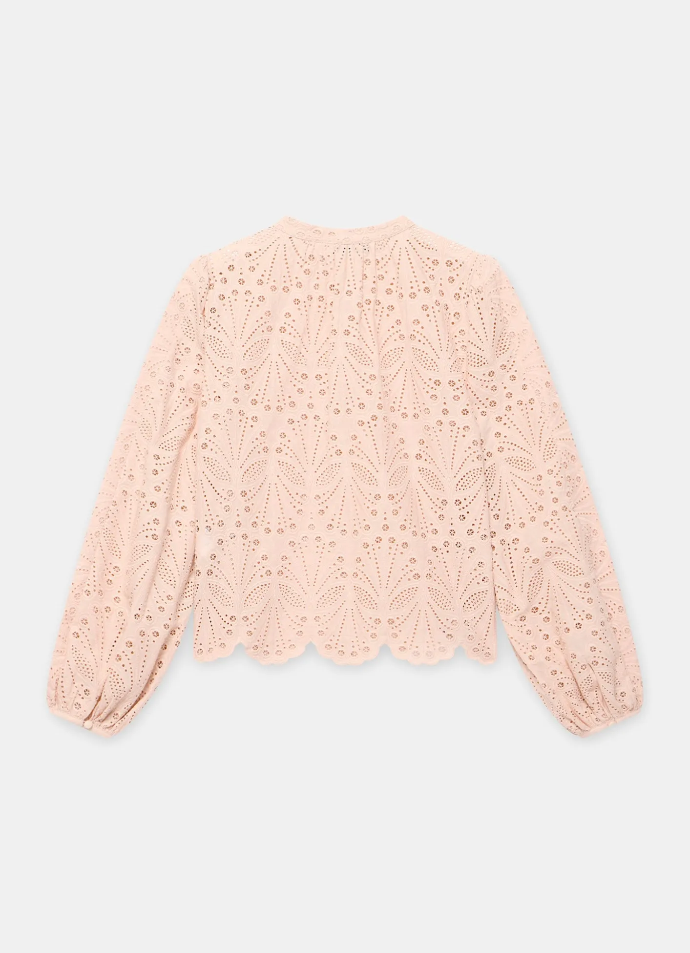 New Pink Cotton Broderie Detail Blouse Shirts & Blouses