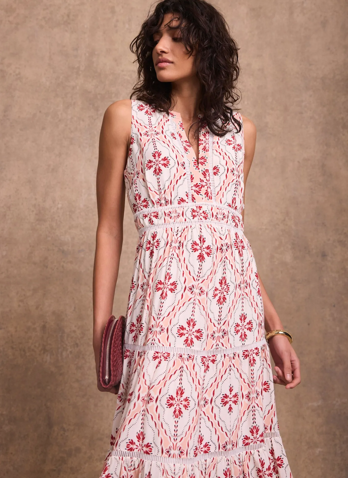 Online Pink Geo Print Maxi Dress Summer Dresses|Maxi Dresses