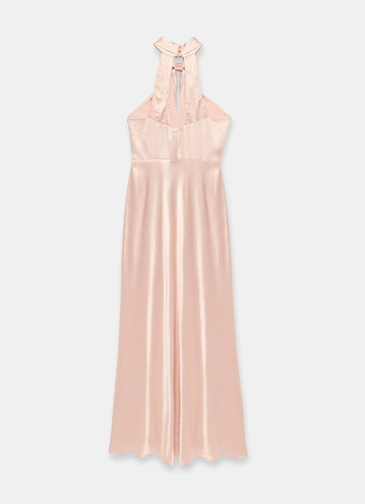 Online Pink Satin Halter Maxi Dress Occasion Dresses|Occasion Dresses