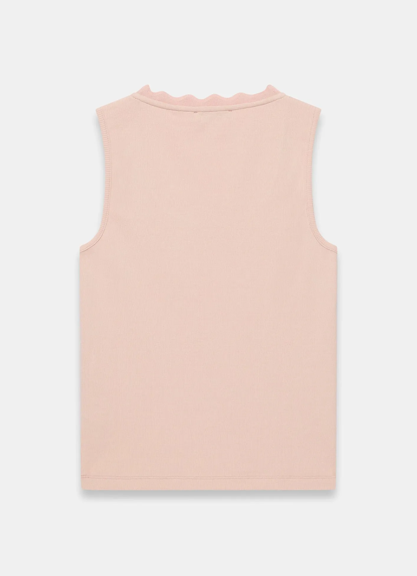 Sale Pink Scallop Trim Vest Top T-Shirts|T-Shirts