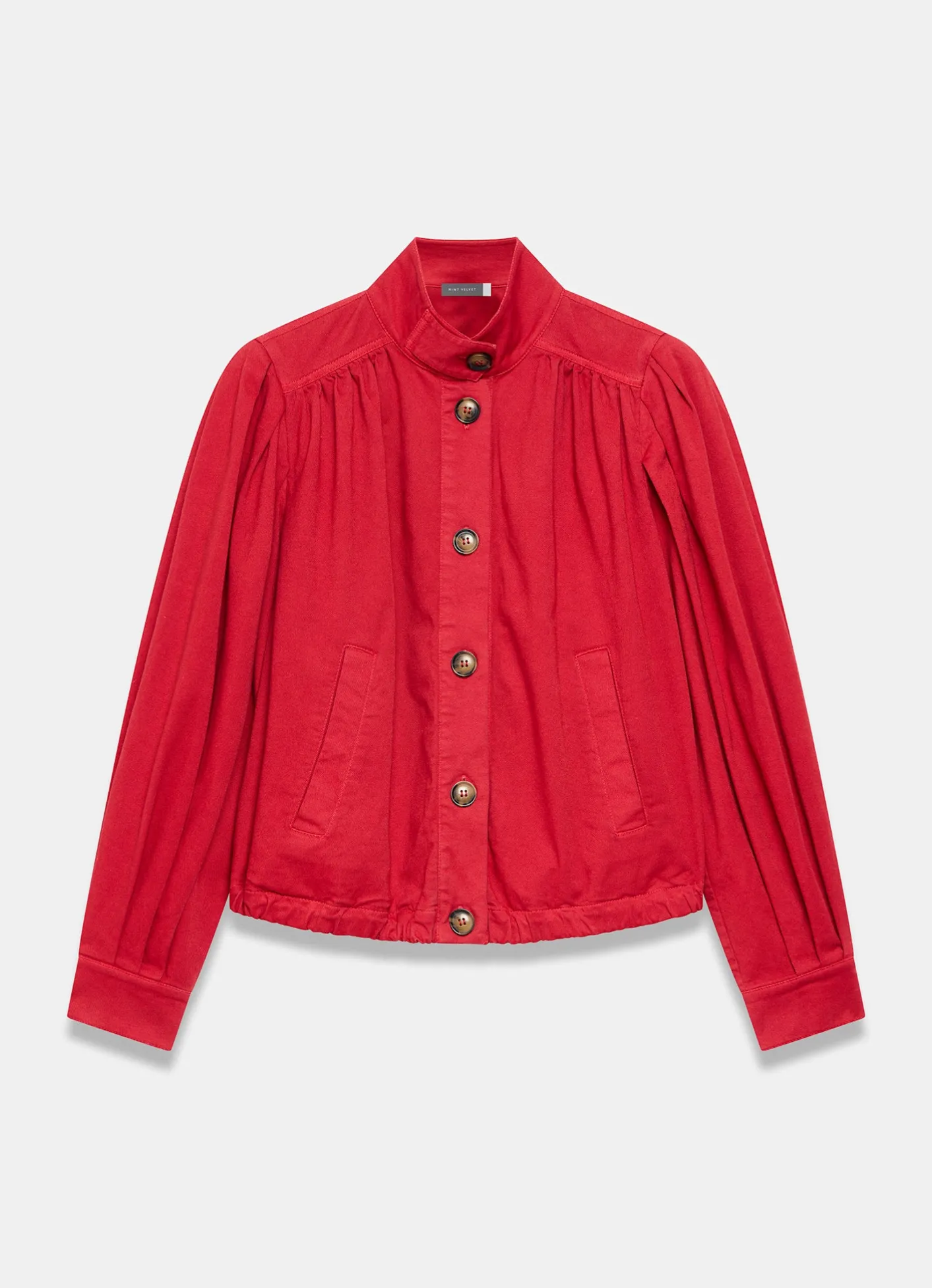 Discount Cotton Blend Puff Sleeve Jacket Jackets