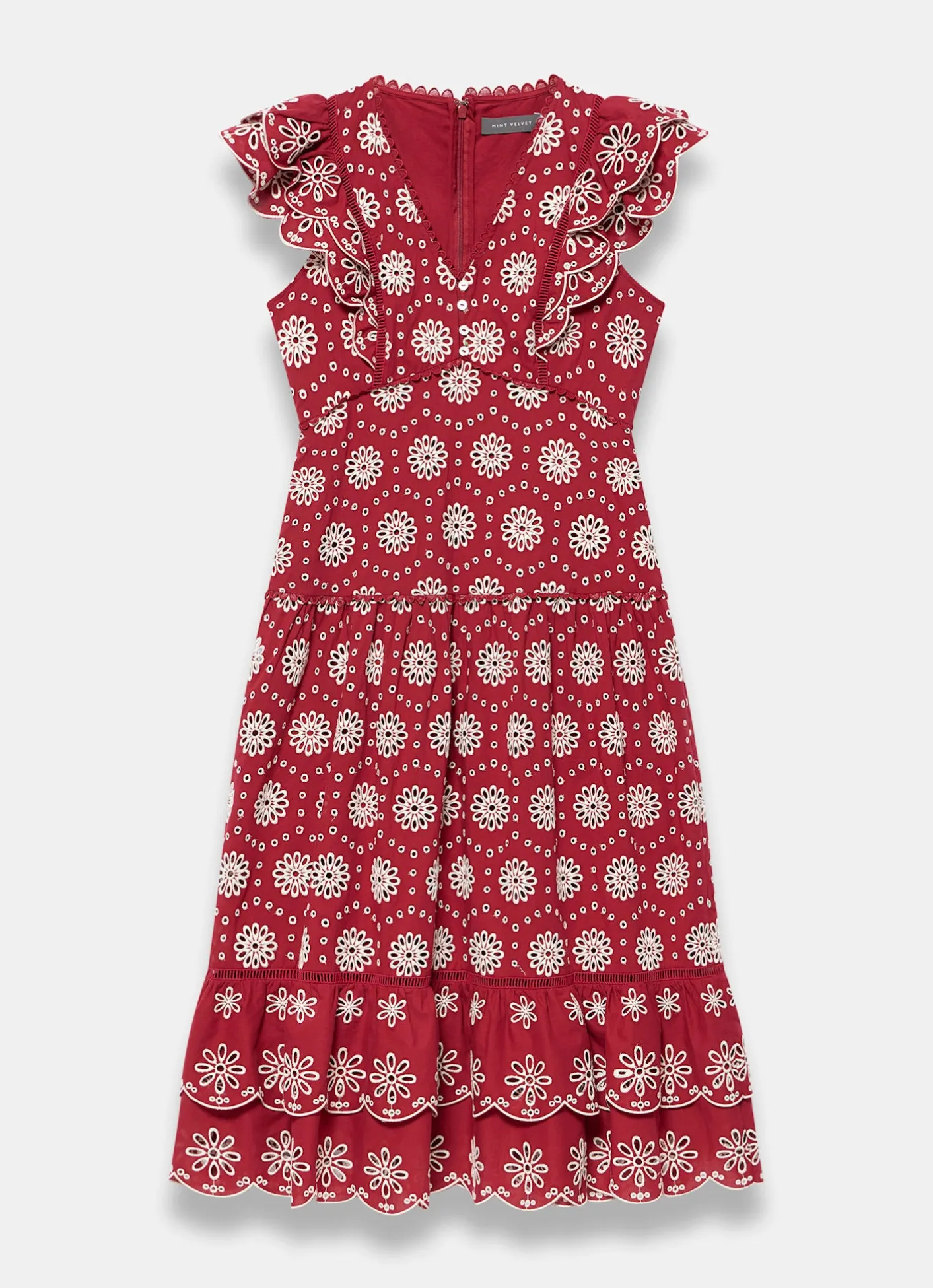 Discount Cotton Broderie Midi Dress Summer Dresses|Midi Dresses