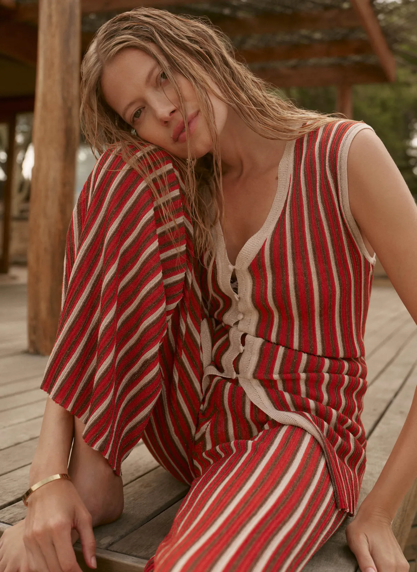 New Striped Knit Top All Tops|Tops