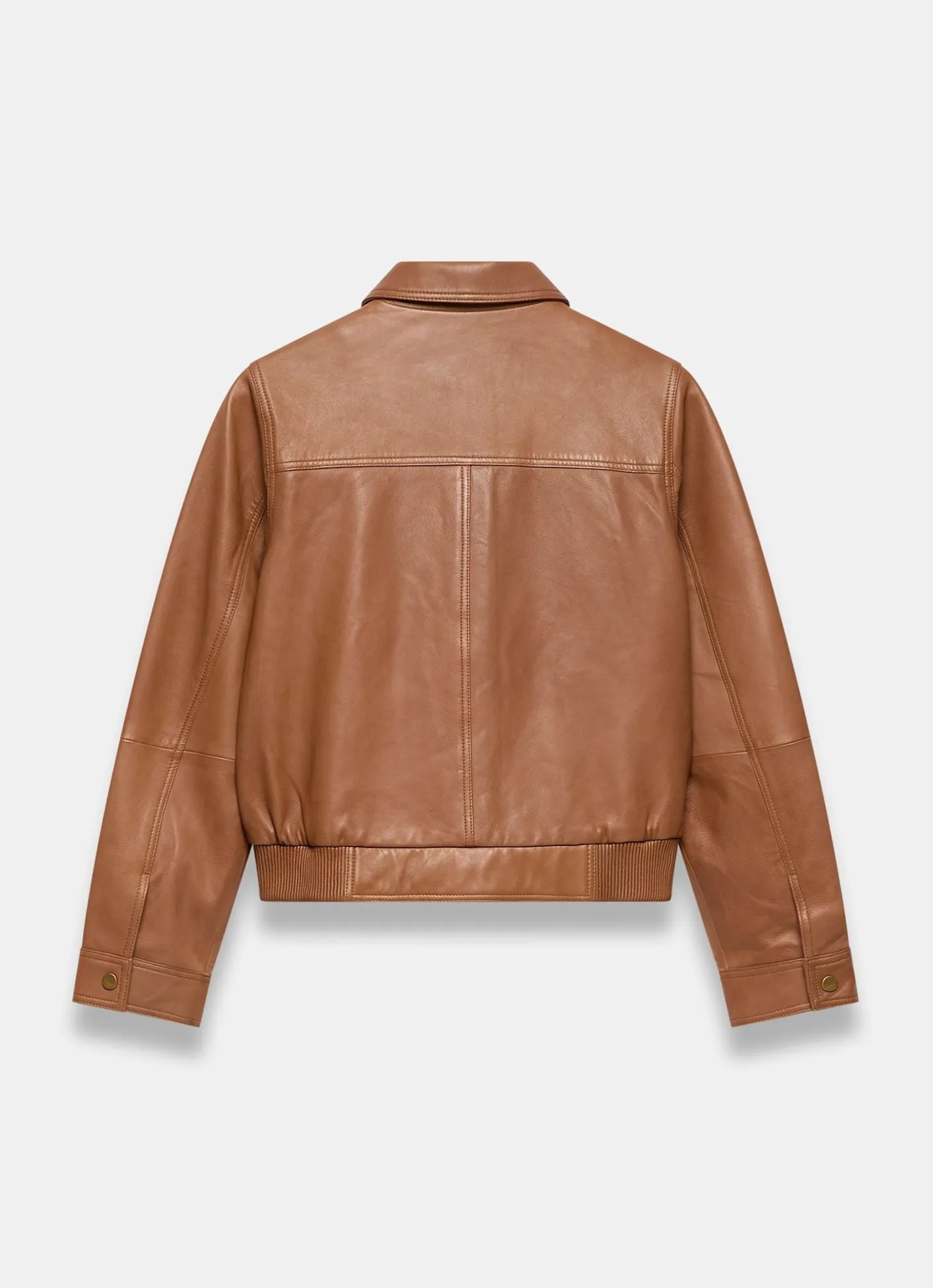 New Leather Collared Bomber Jacket Jackets|Leather & Suede Jackets