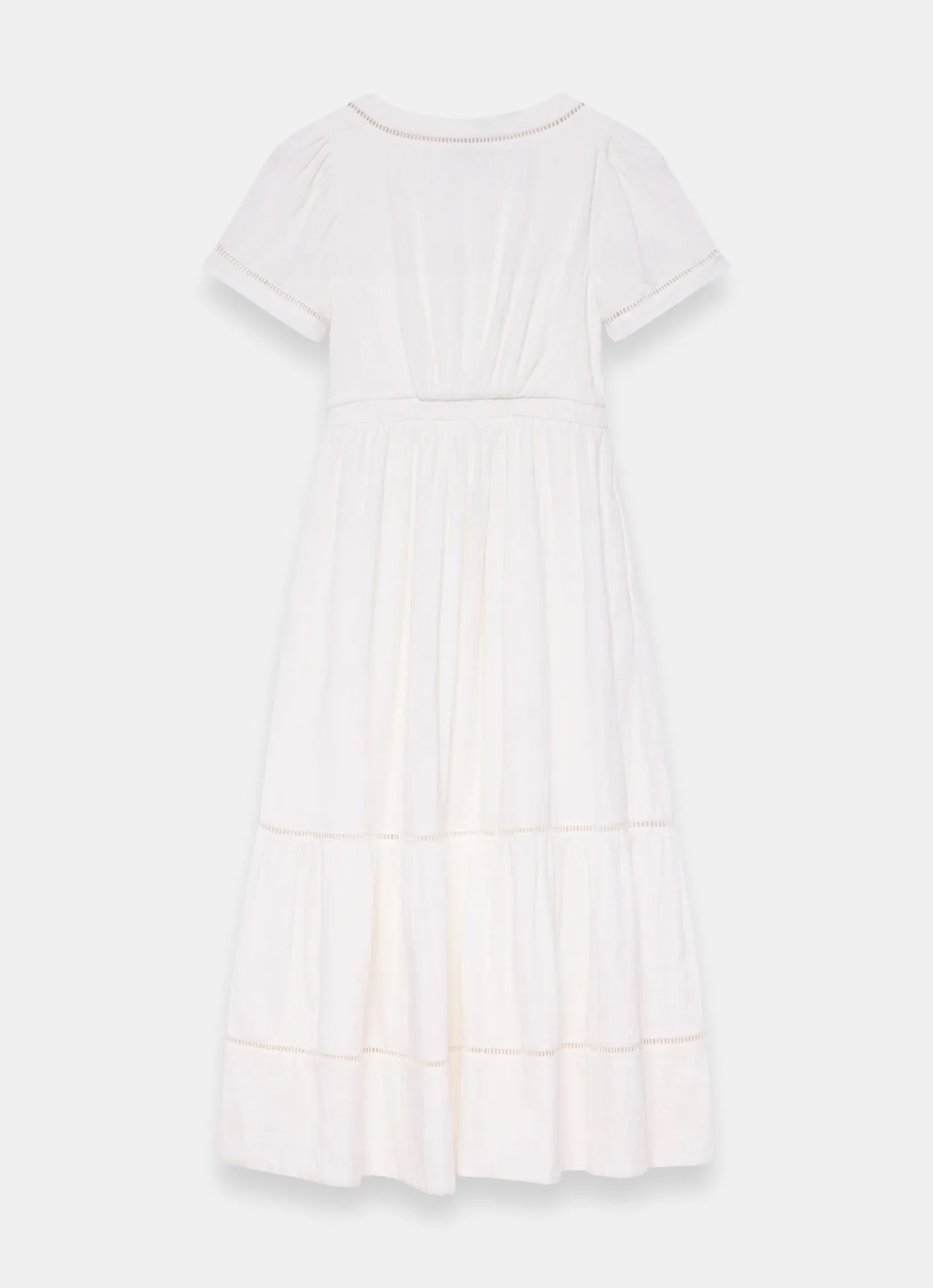 Online White Cotton Cheesecloth Midi Dress Summer Dresses|Midi Dresses