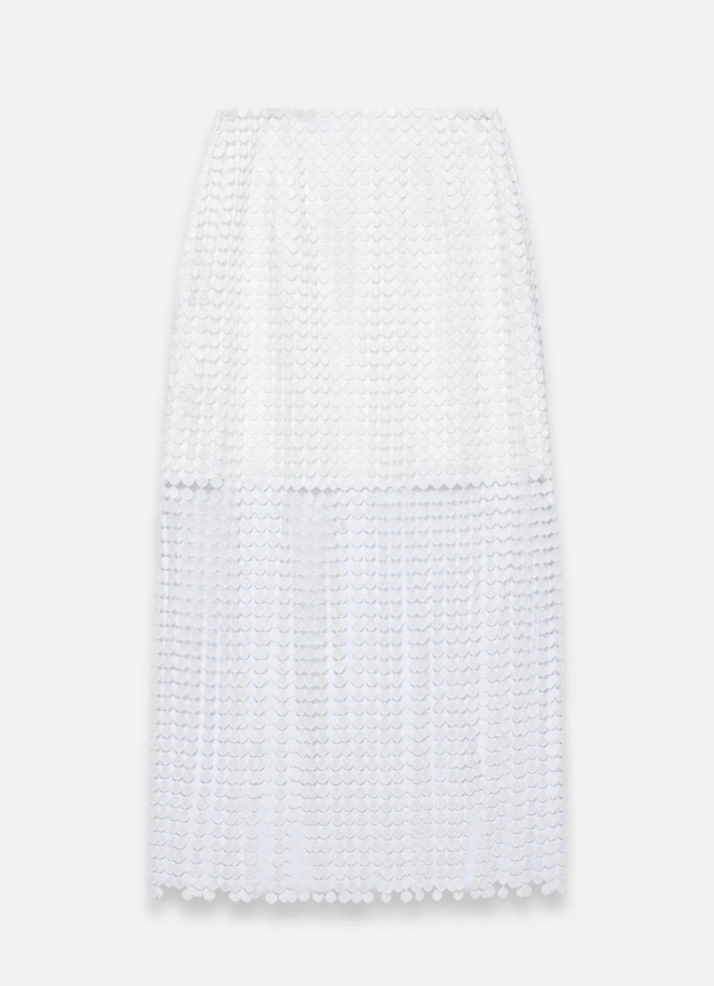 Outlet White Disc Detail Fringed Midi Skirt Mv Limited|Midi Skirts