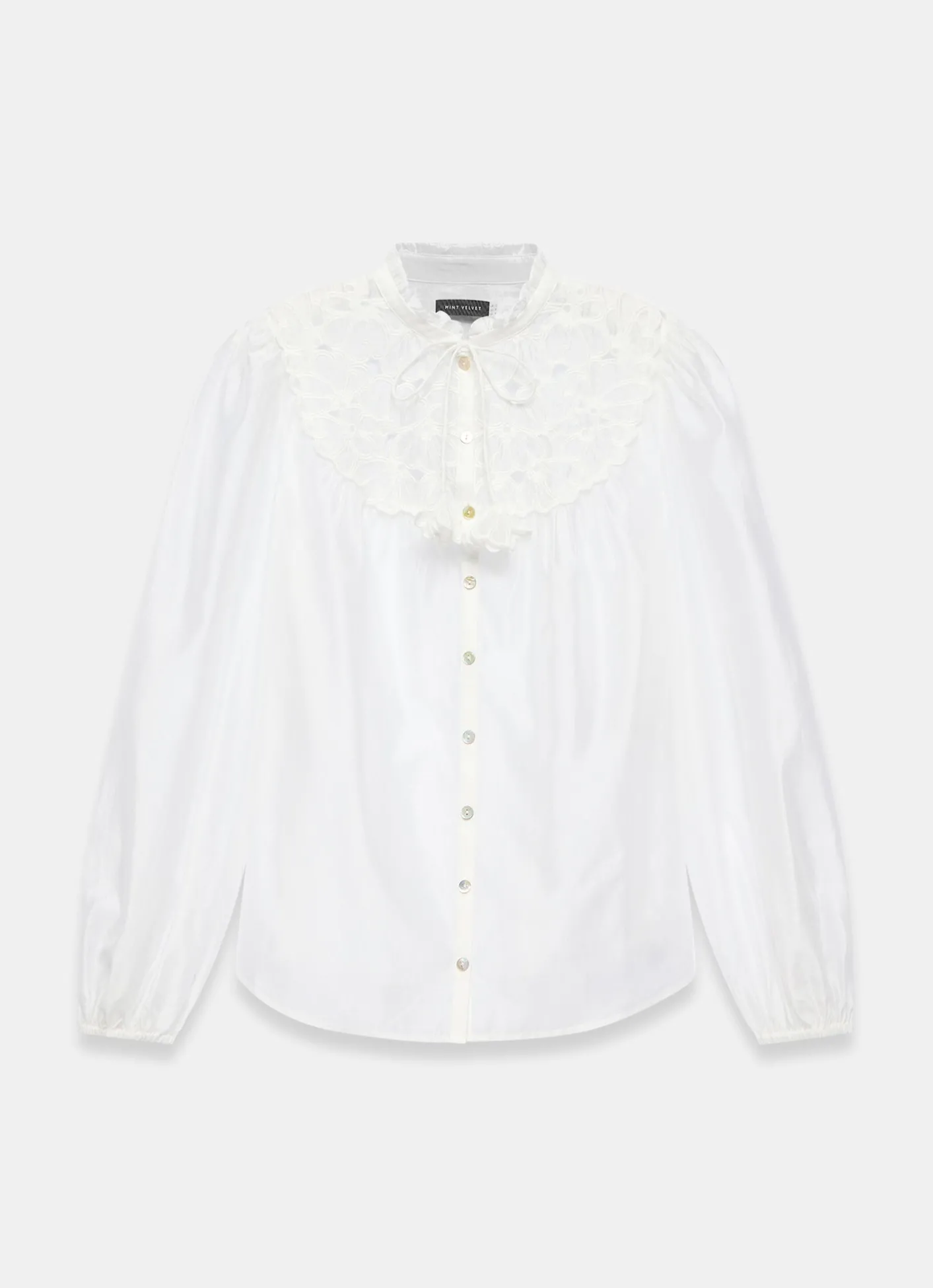 Clearance White Floral Cutwork Detail Blouse Shirts & Blouses|All Tops