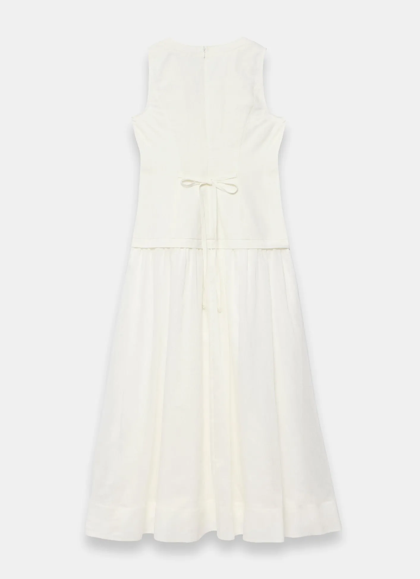 Hot White Linen Blend Waistcoat Maxi Dress Occasion Dresses|Occasion Dresses