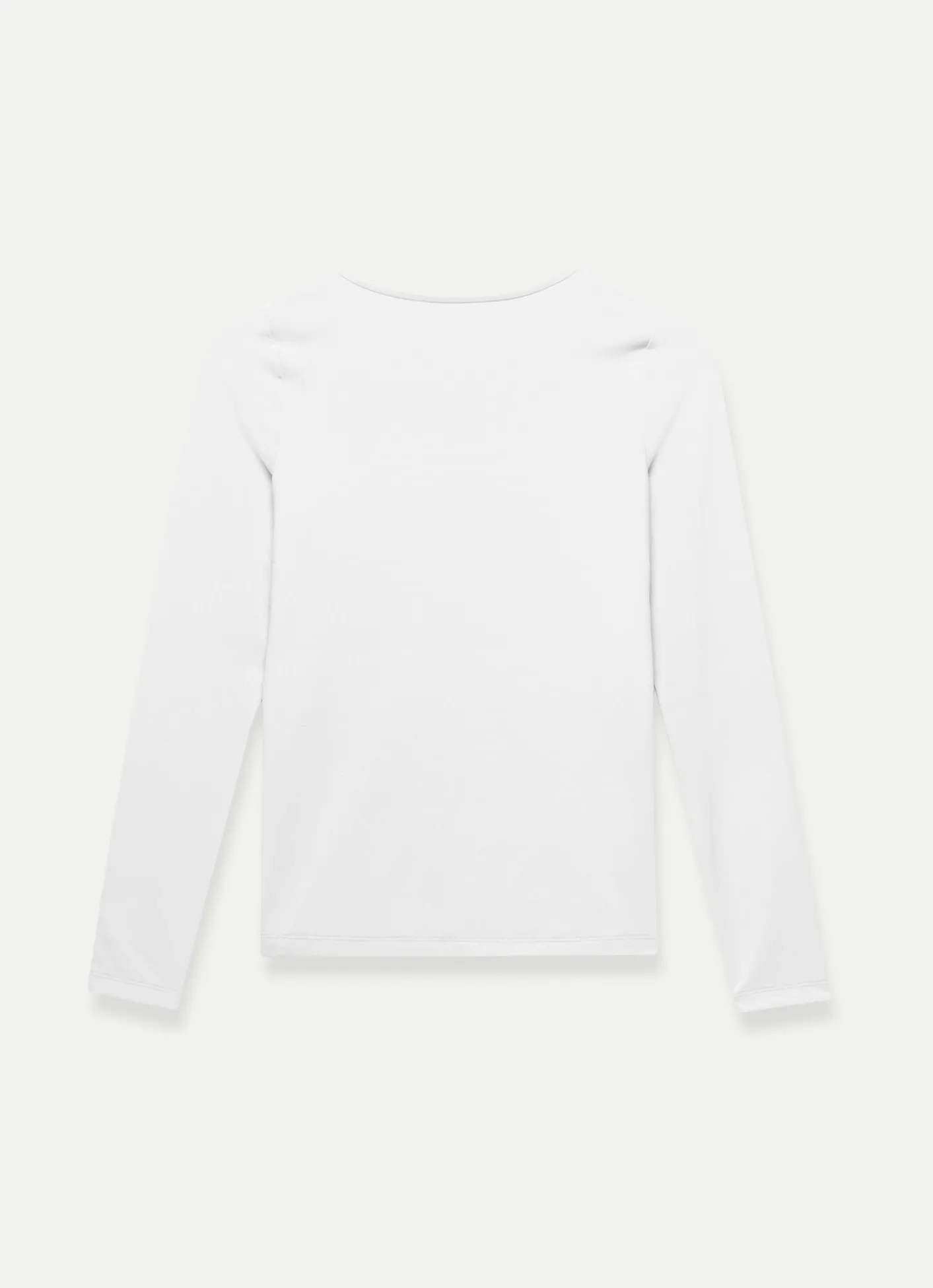 Sale White Scoop Neck Long Sleeve Top Essentials