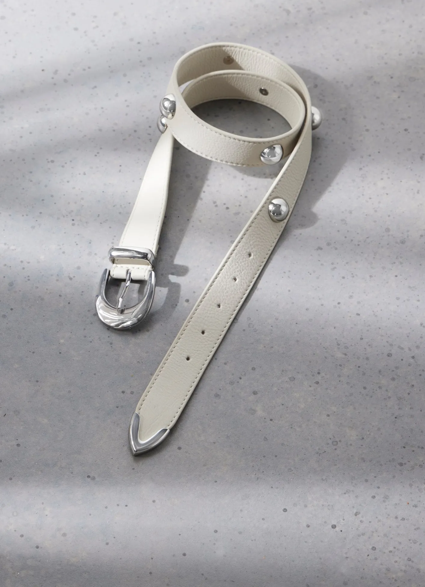 Clearance White Statement Leather Belt Belts