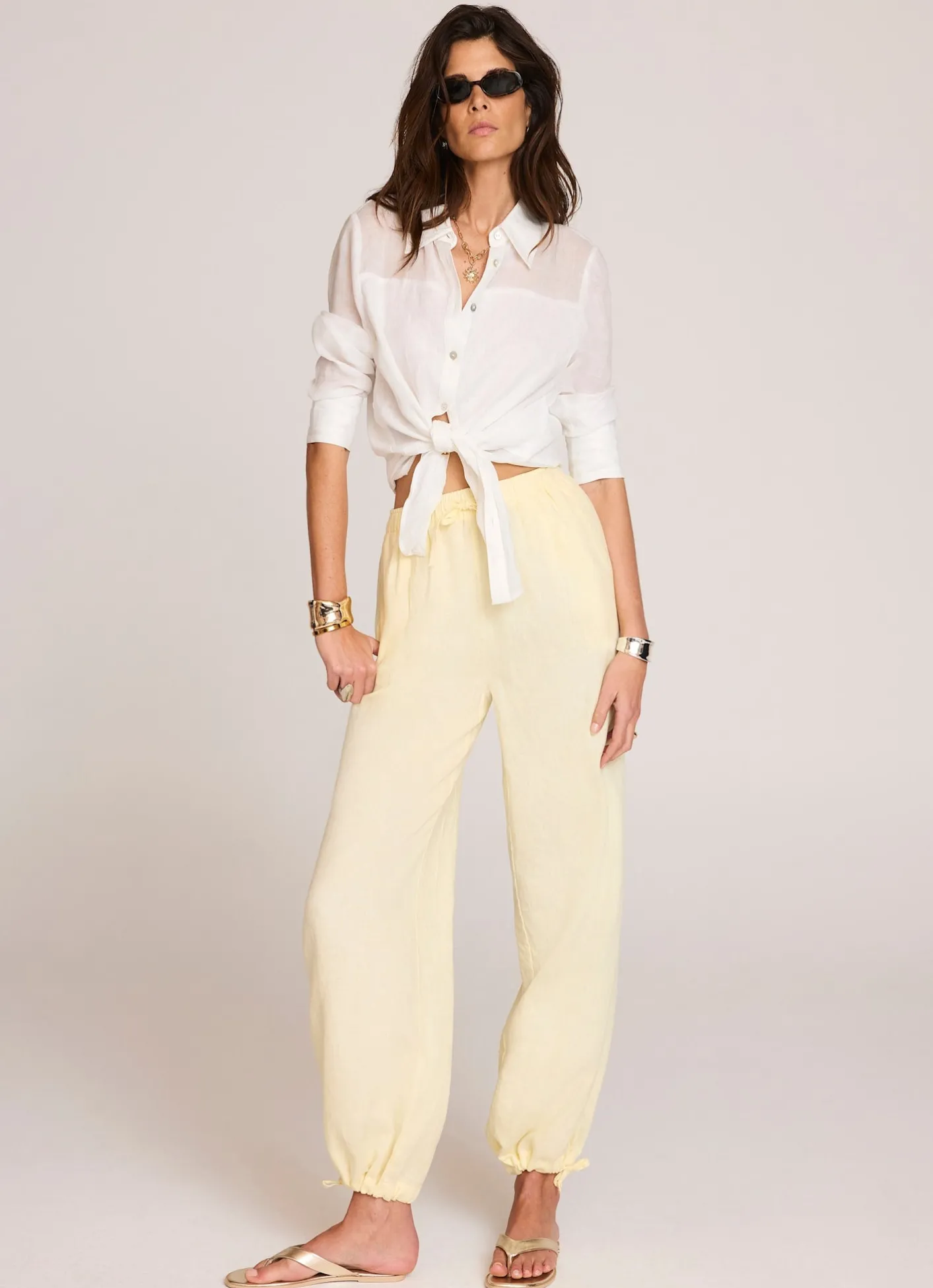Online Linen Balloon Trousers Trousers