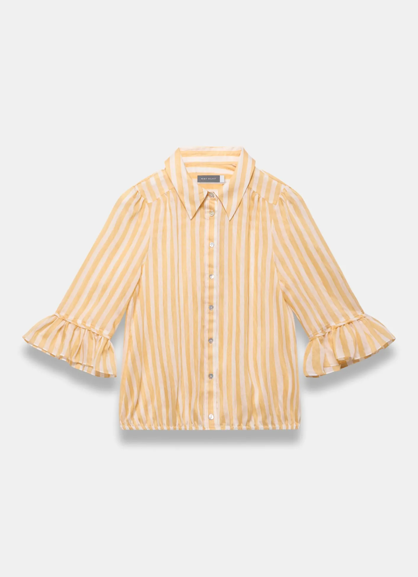 New Striped Ruffle Detail Shirt Shirts & Blouses|All Tops